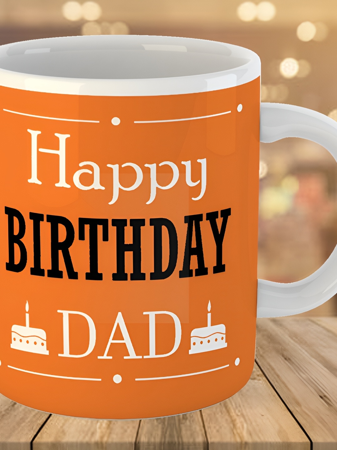 

Keviv Orange & White Text or Slogans Printed Ceramic Glossy Mug 325 ml