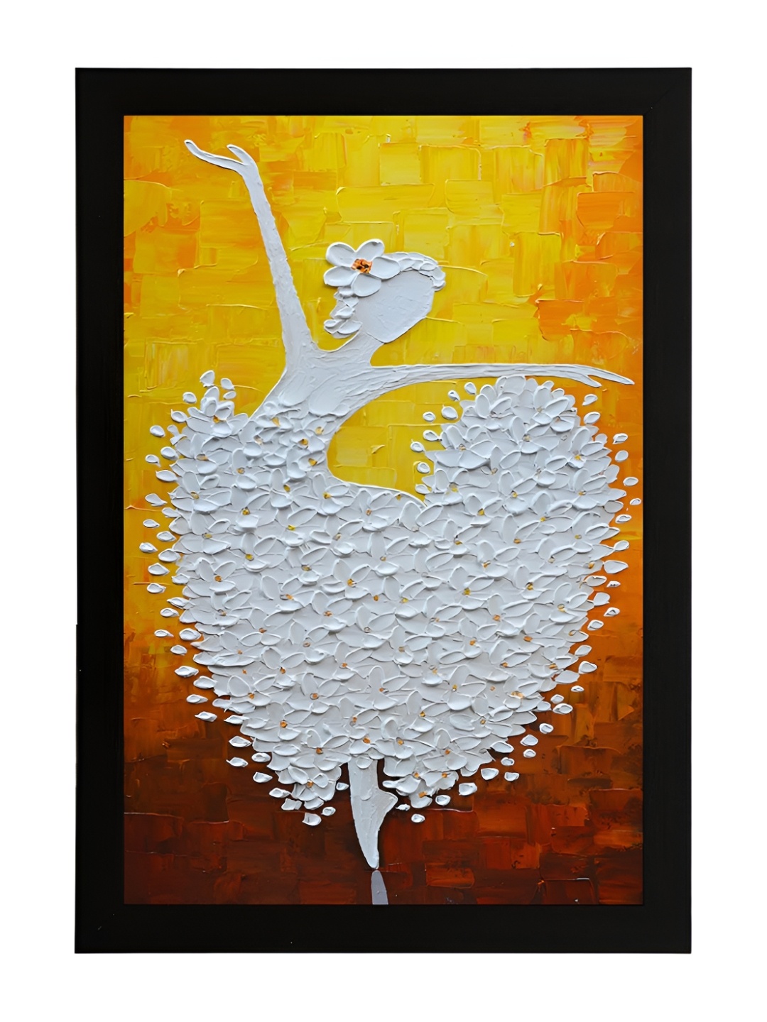 

masstone White & Yellow Wooden UV Textured Wall Art