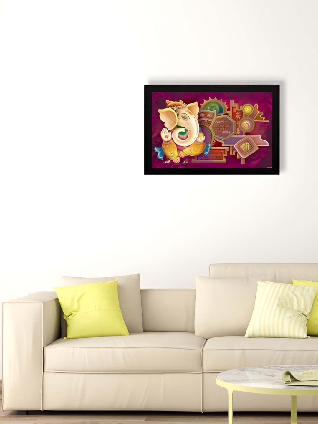 

masstone Purple & Brown Shree Ganesha Wooden UV Textured Wall Art