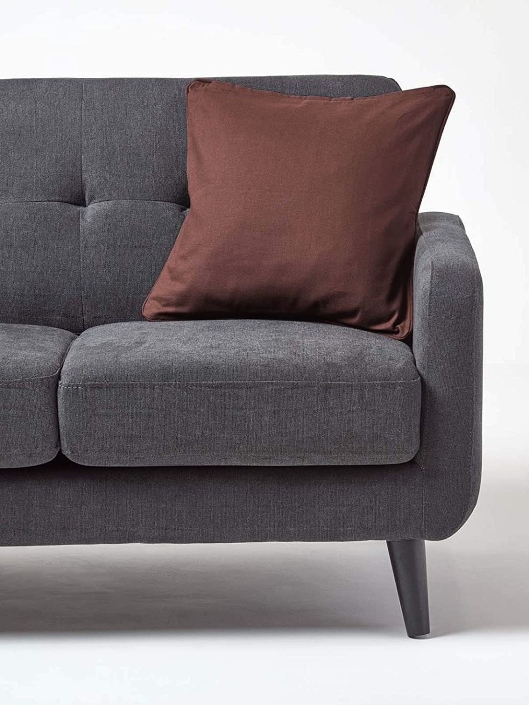 

Aurave Coffee Brown Square Cotton Cushion Cover