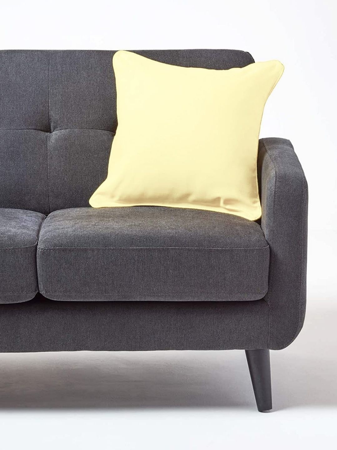 

Aurave Light Yellow Square Cotton Cushion Cover