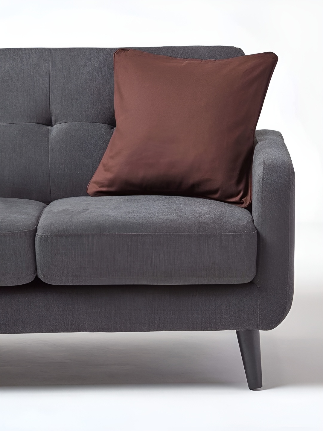 

Aurave Coffee Brown Cotton Square Cushion Covers