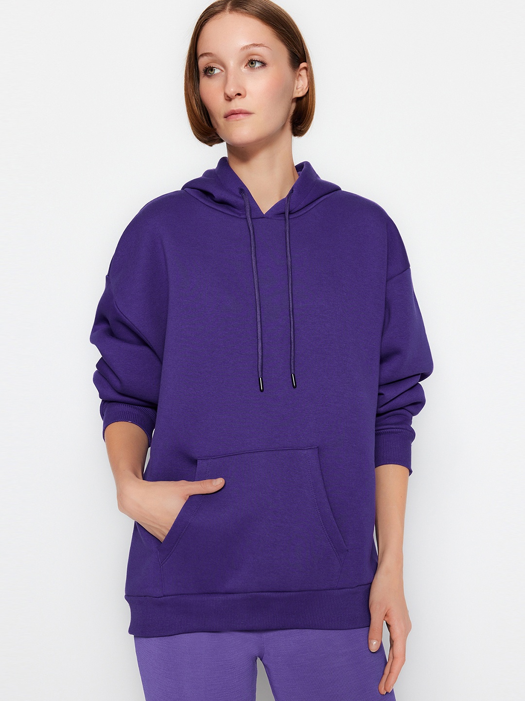 

Trendyol Hooded Long Sleeves Pullover Sweatshirt, Purple