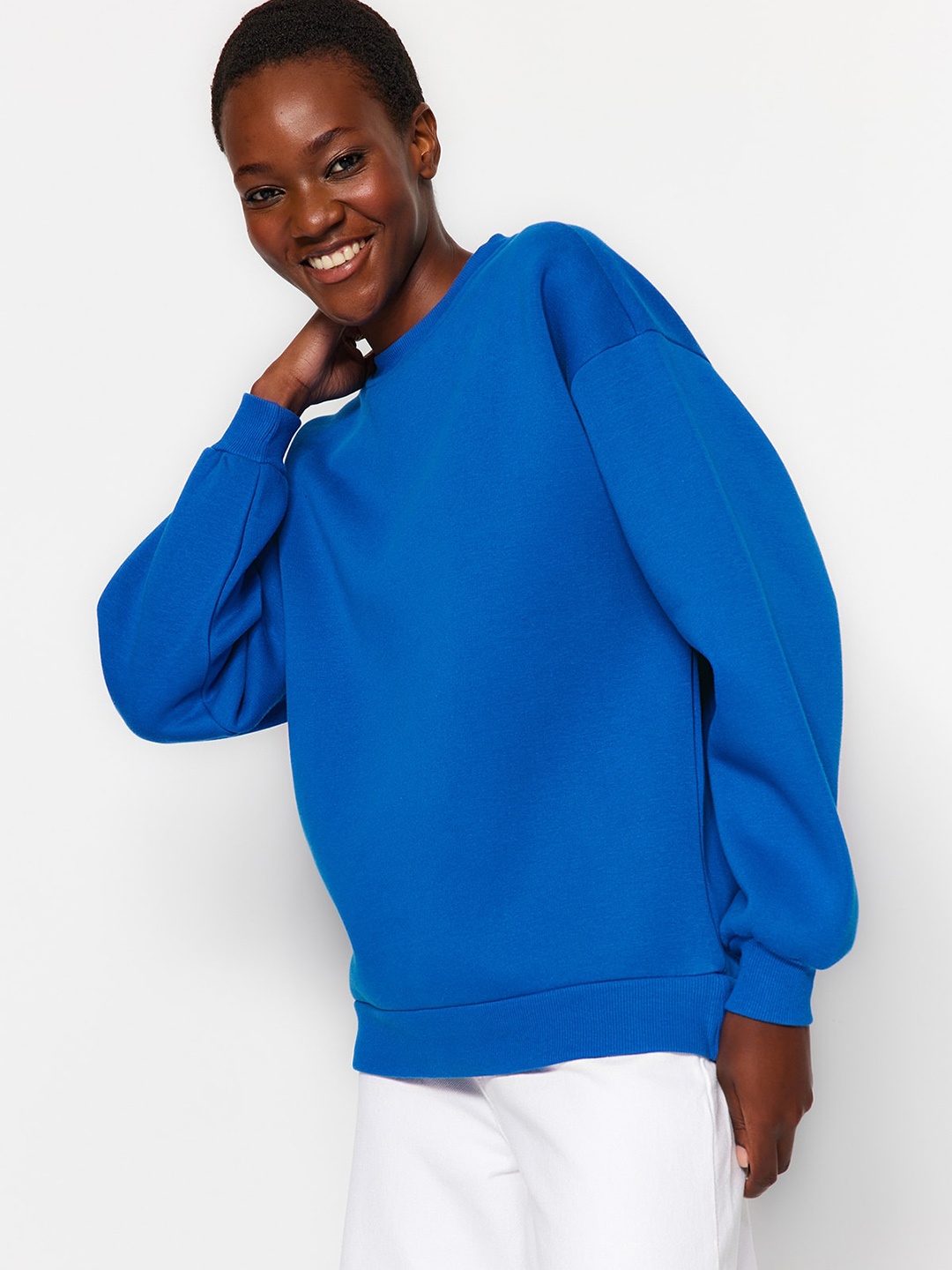 

Trendyol Drop Shoulder Sleeves Pullover, Blue