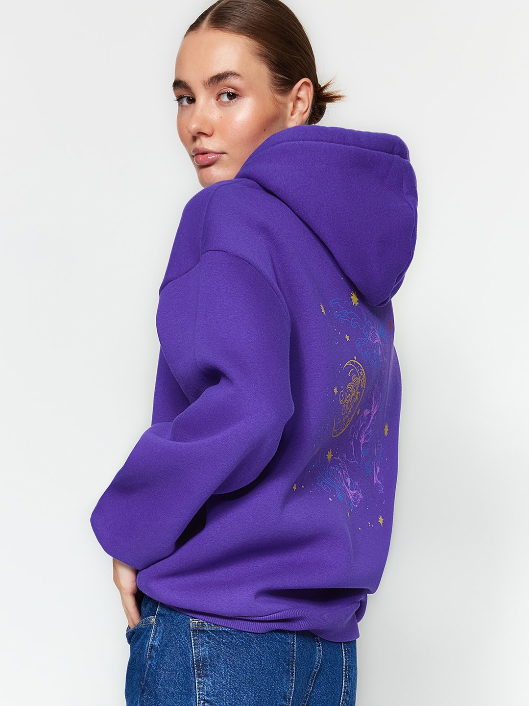 

Trendyol Graphic Printed Sweatshirt, Purple
