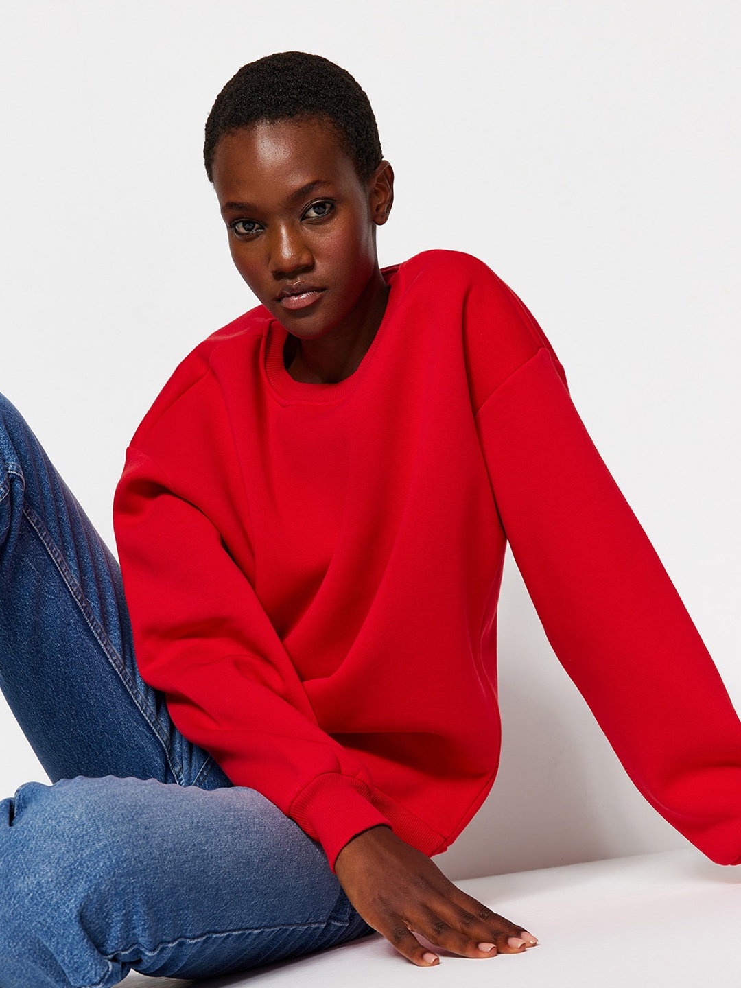 

Trendyol Round Neck Pullover Sweatshirt, Red