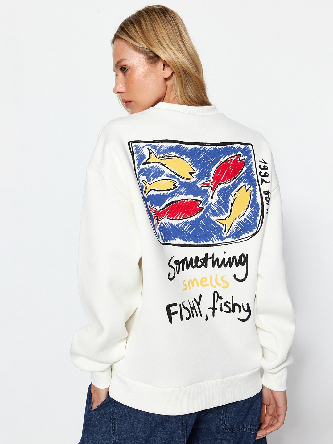 

Trendyol Graphic Printed Sweatshirt, White