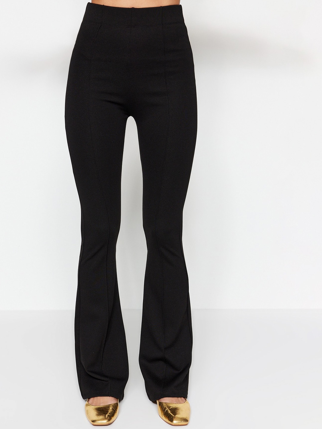 

Trendyol Women Mid Rise Flared Bootcut Trouser, Na