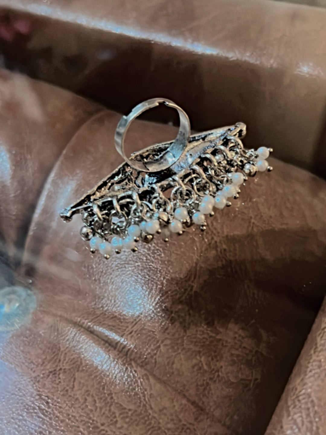 

Proplady Silver Plated German Silver Oxidised Adjustable Finger Ring