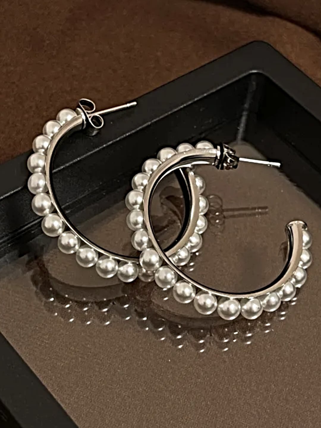 

Proplady Silver-Plated Geometric Oversized Hoop Earrings