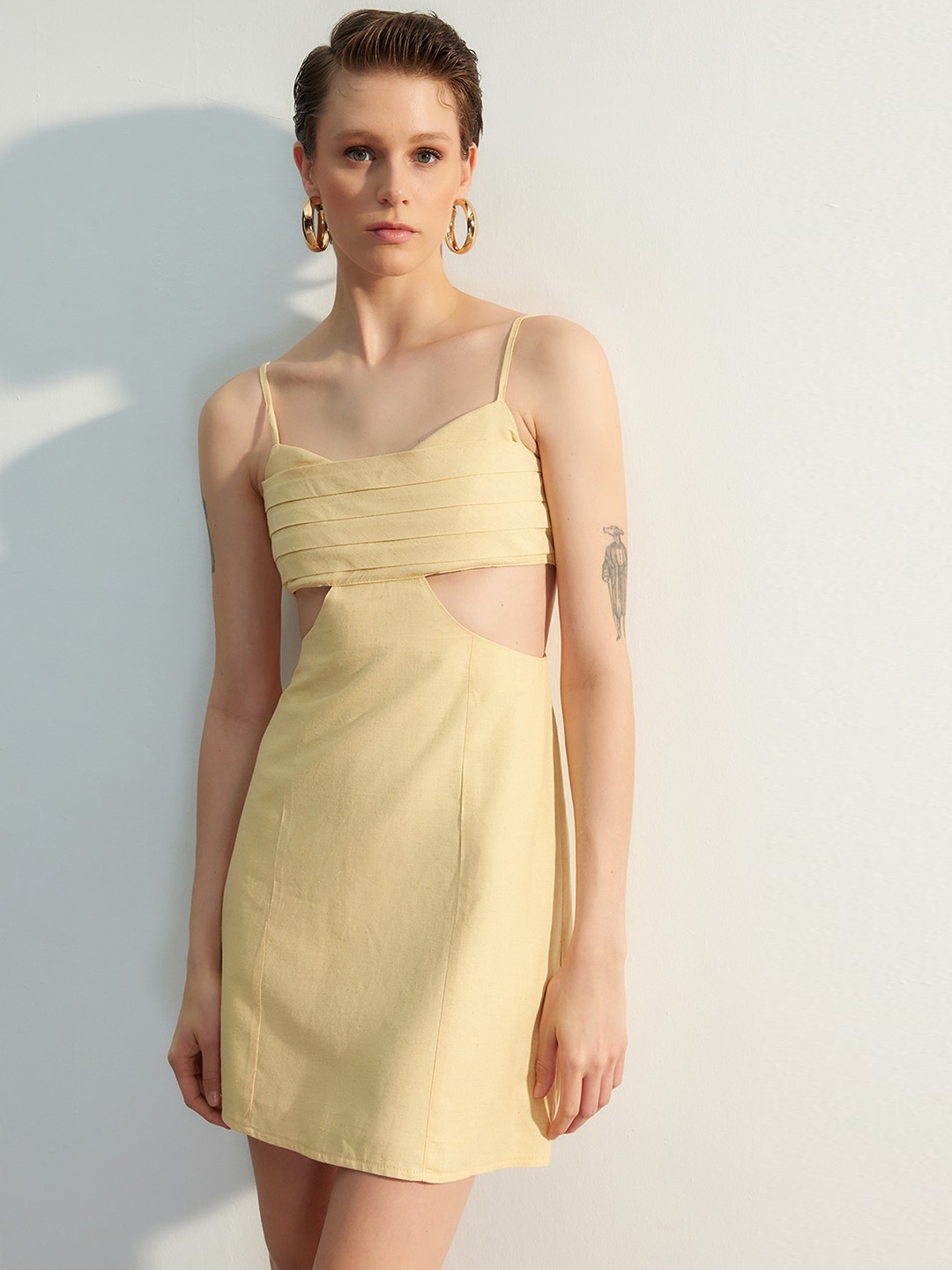 

Trendyol Shoulder Straps A-Line Dress, Beige