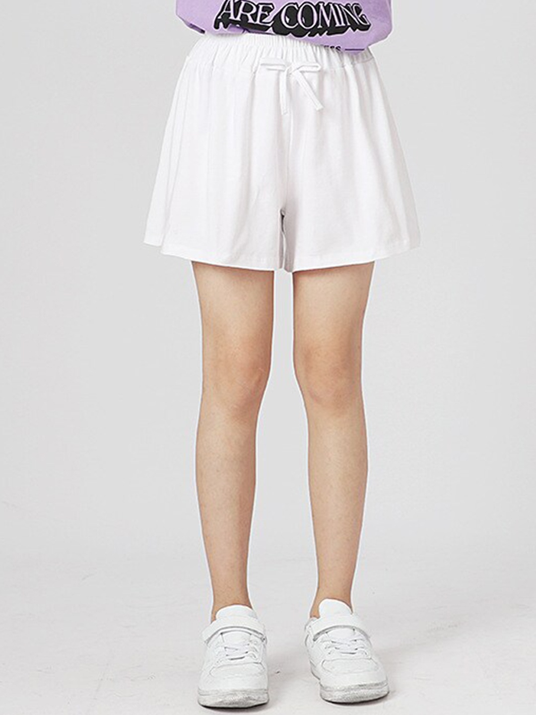 

StyleCast Girls Mid-Rise Loose Fit Cotton Shorts, White