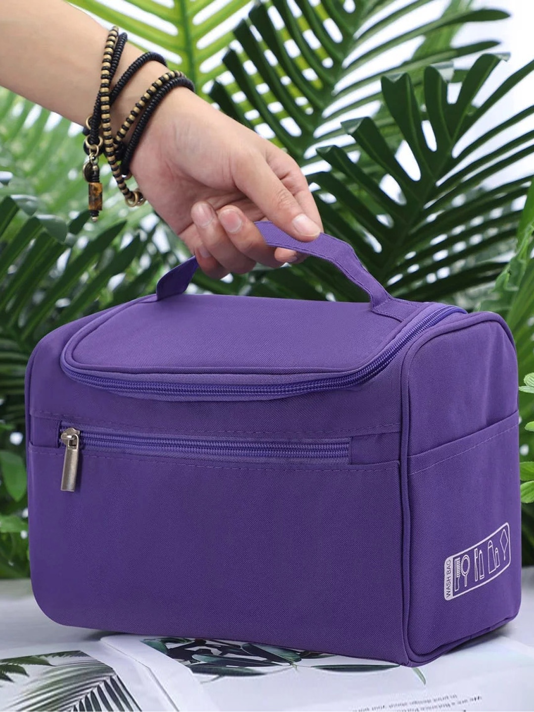 

Awestuffs Water Resistant Hanging Travel Toiletry Kit, Purple