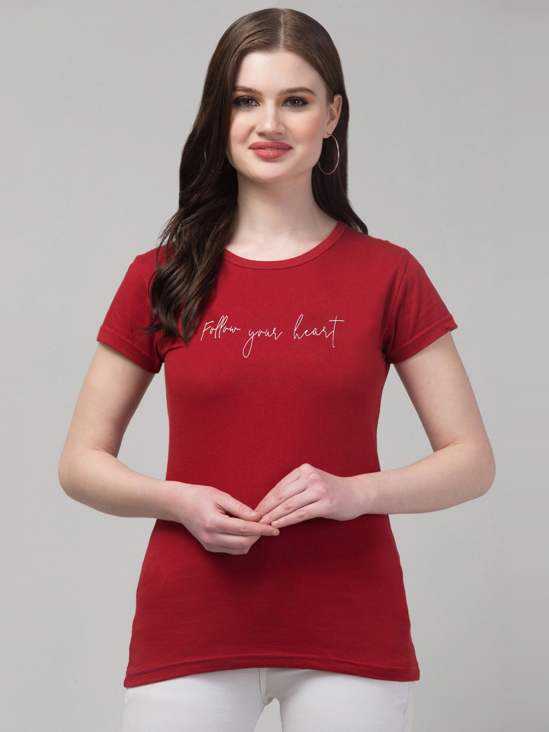 

Trend Level Typography Printed Cotton T-shirt, Maroon