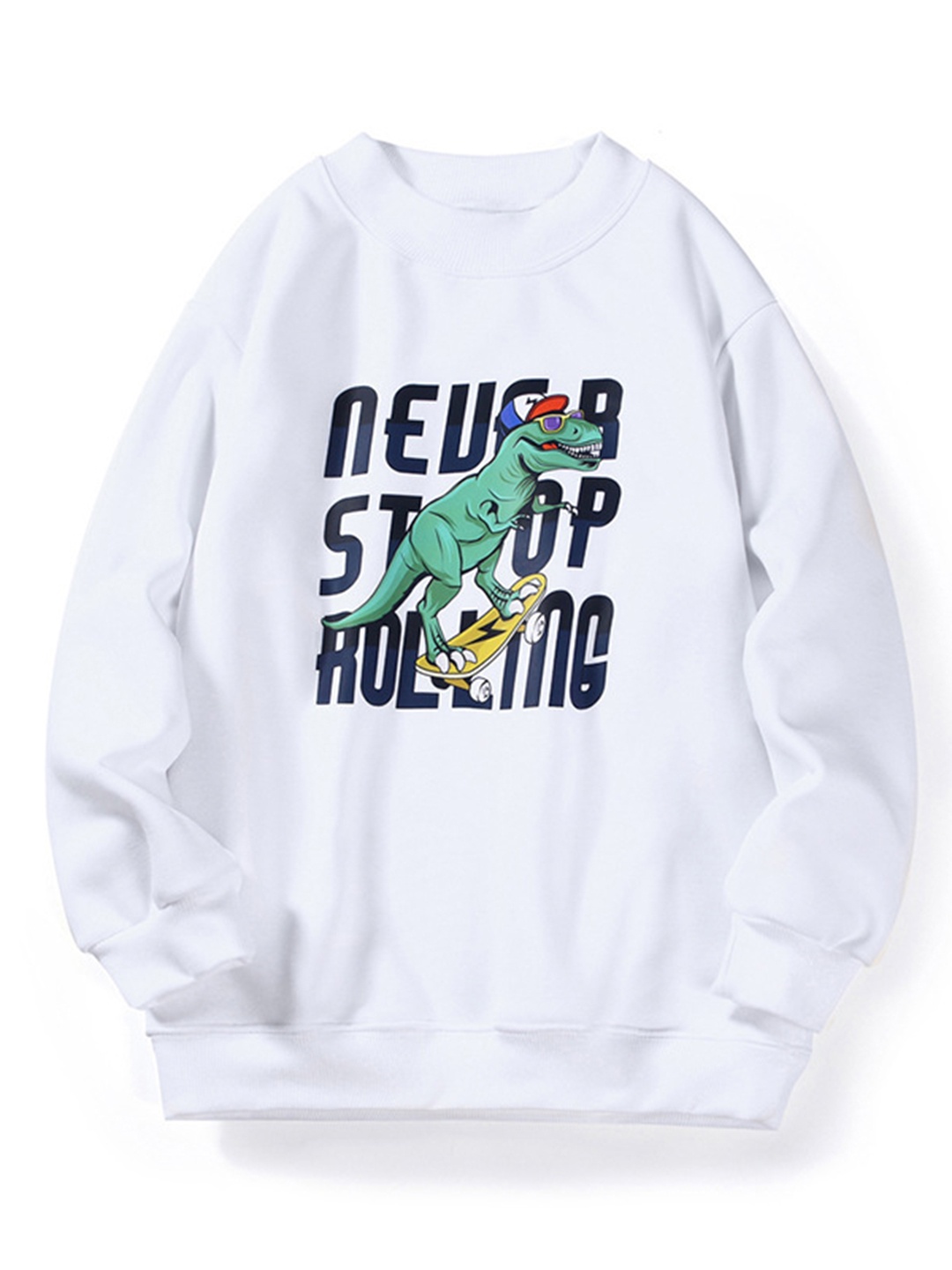 

StyleCast Boys Printed Cotton Pullover Sweatshirt, White