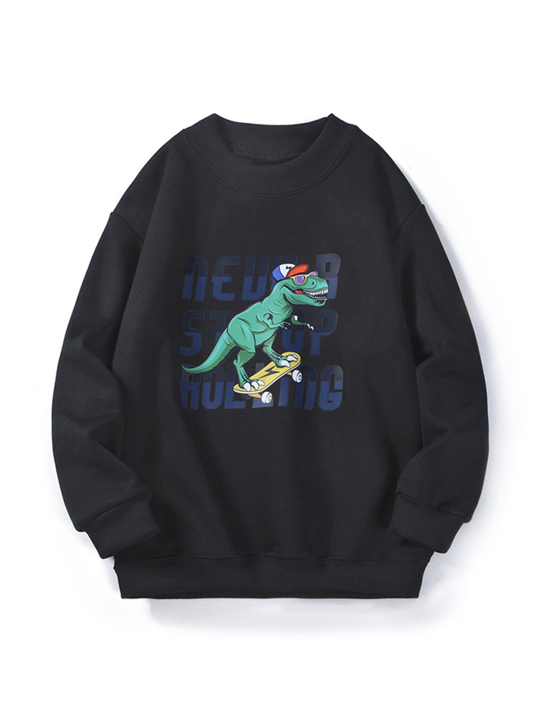 

StyleCast Boys Black Printed Cotton Pullover Sweatshirt