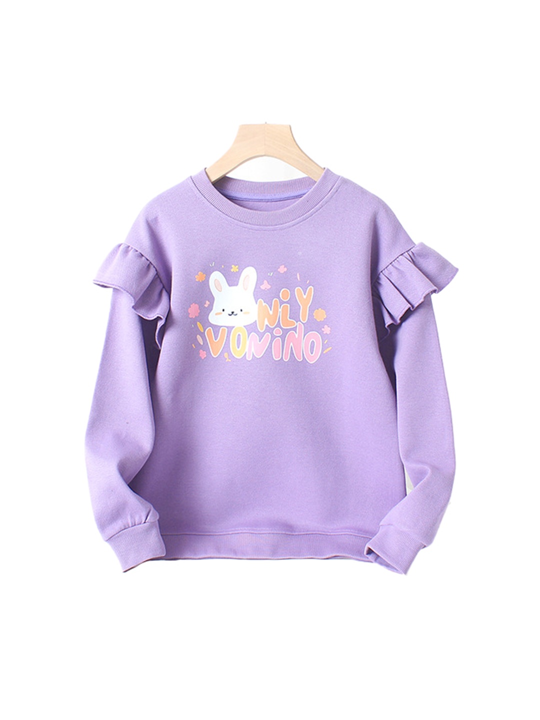 

StyleCast Girls Printed Cotton Pullover Sweatshirt, Purple