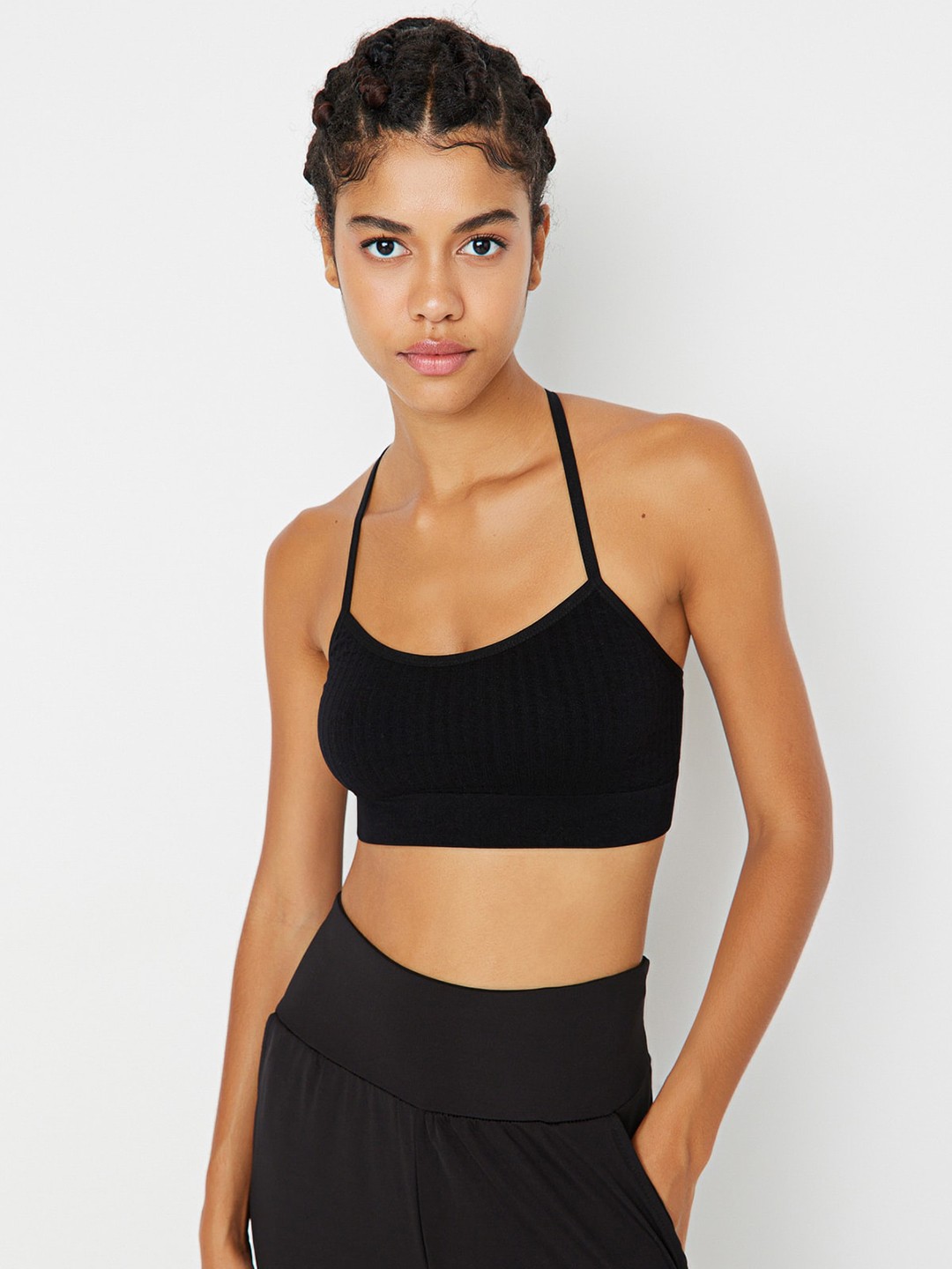

Trendyol Full Coverage Lightly Padded Camisole Bra With All Day Comfort, Black