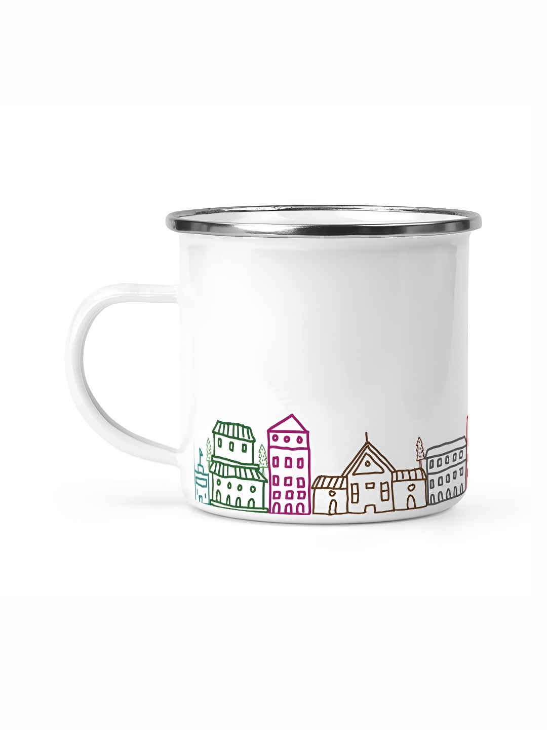 

Gathari White & Pink Dishwasher Safe Printed Stainless Steel Glossy Cup