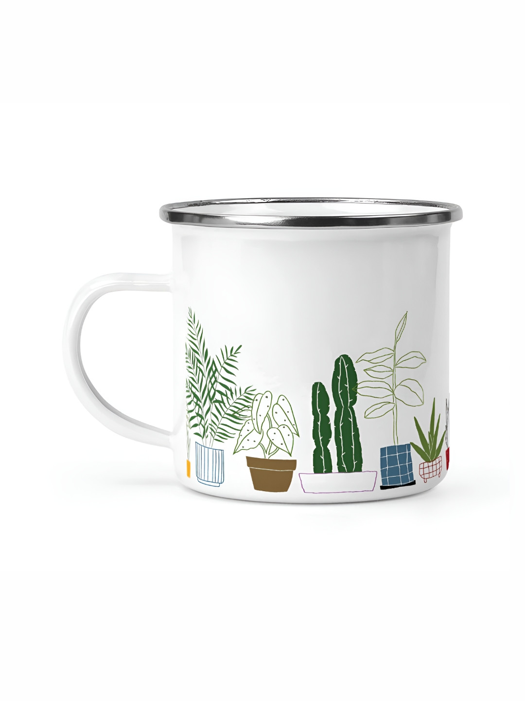 

Gathari White & Green Dishwasher Safe Printed Stainless Steel Glossy Cup