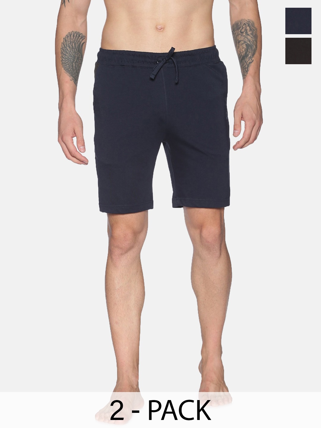 

Dollar Men Pack of 2 Cotton Shorts, Blue