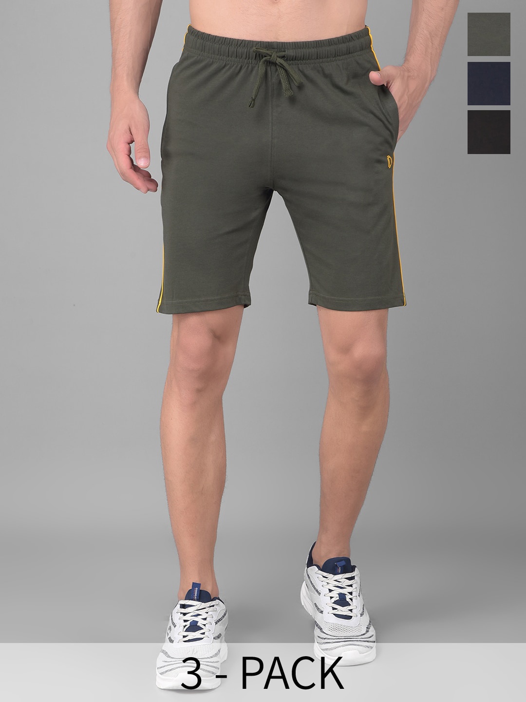 

Dollar Men Pack Of 3 Cotton Shorts, Navy blue