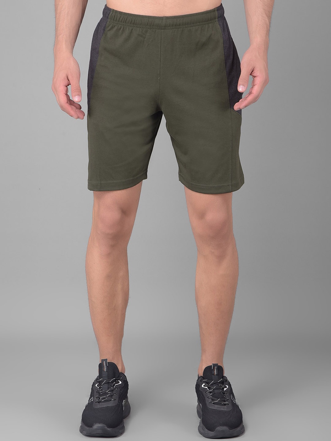 

Dollar Men Mid-Rise Cotton Sports Shorts, Olive