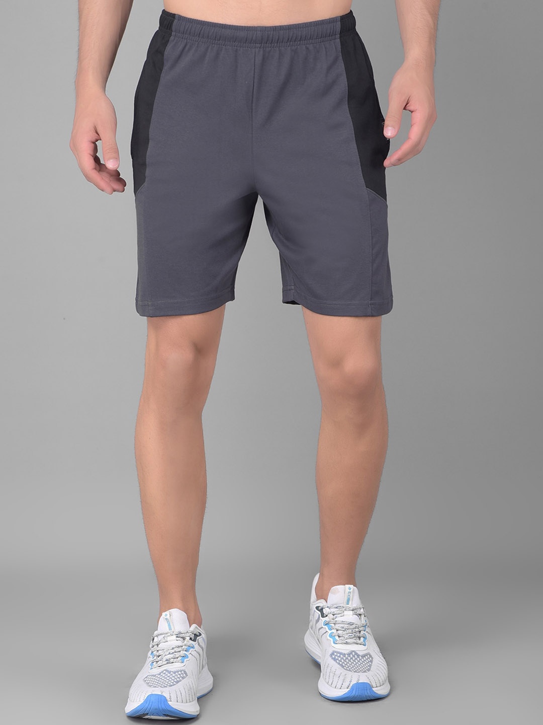 

Dollar Men Mid Rise Cotton Sports Shorts, Grey