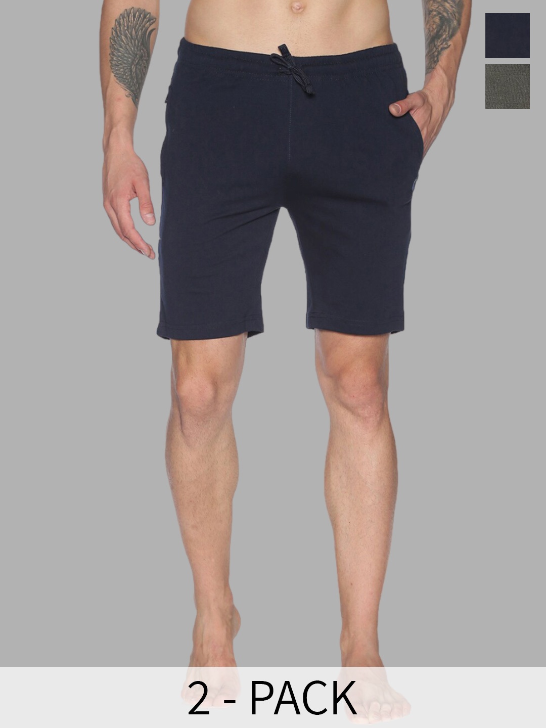 

Dollar Men Pack Of 2 Sports Shorts, Olive