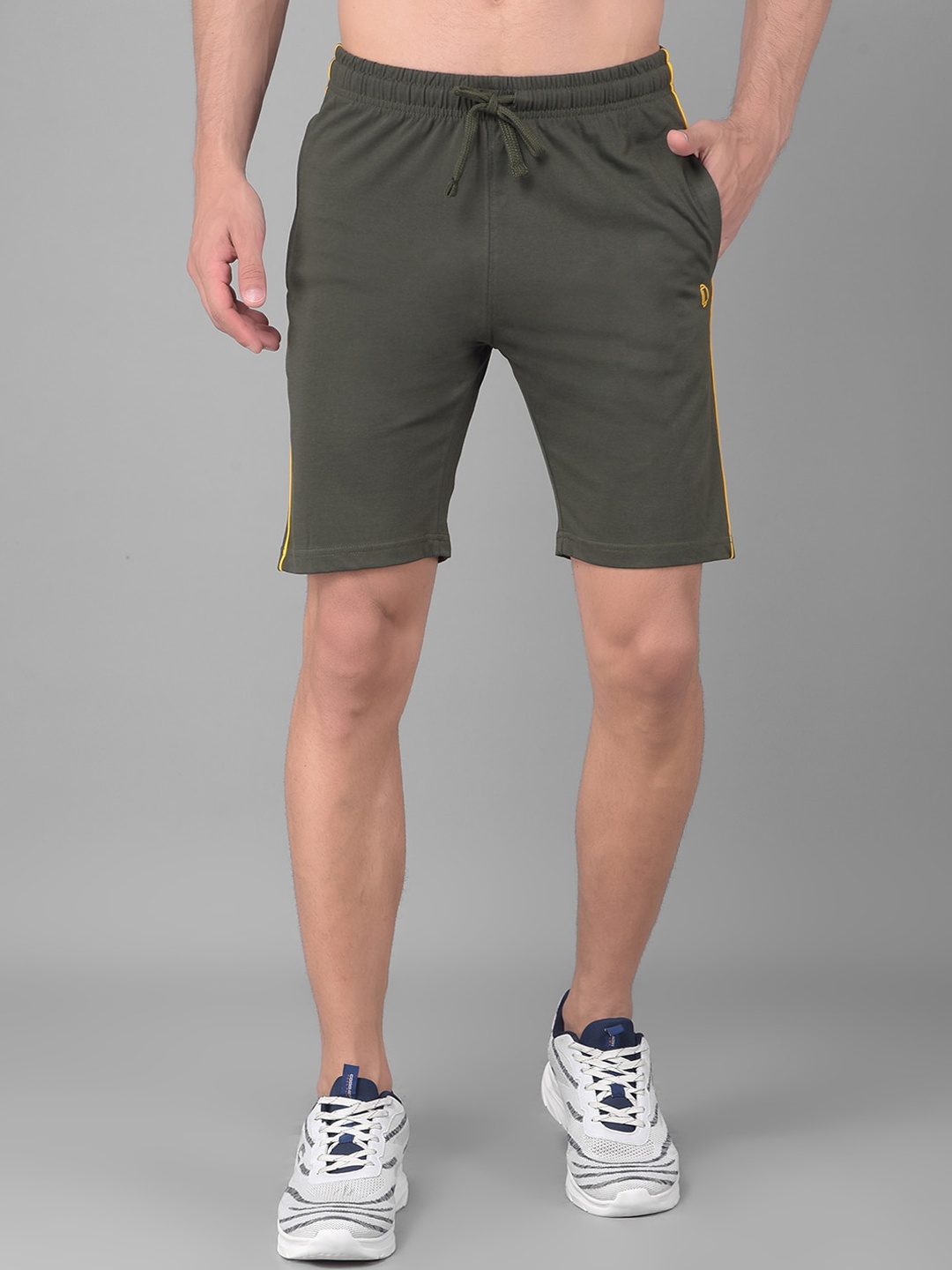 

Dollar Men Mid Rise Cotton Sports Shorts, Olive