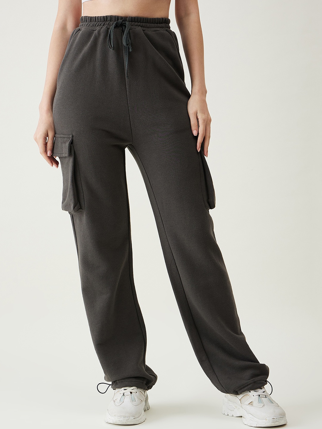 

JUNE & HARRY Straight Leg Straight Fit High-Rise Trousers, Charcoal