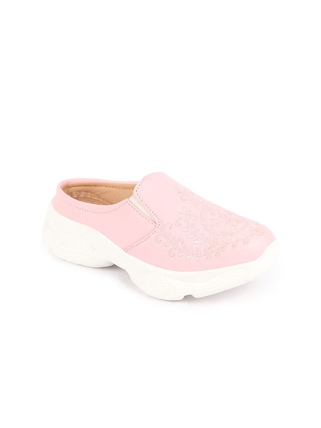 

FAUSTO Women Embroidered Slip-On Mule Sneakers, Pink