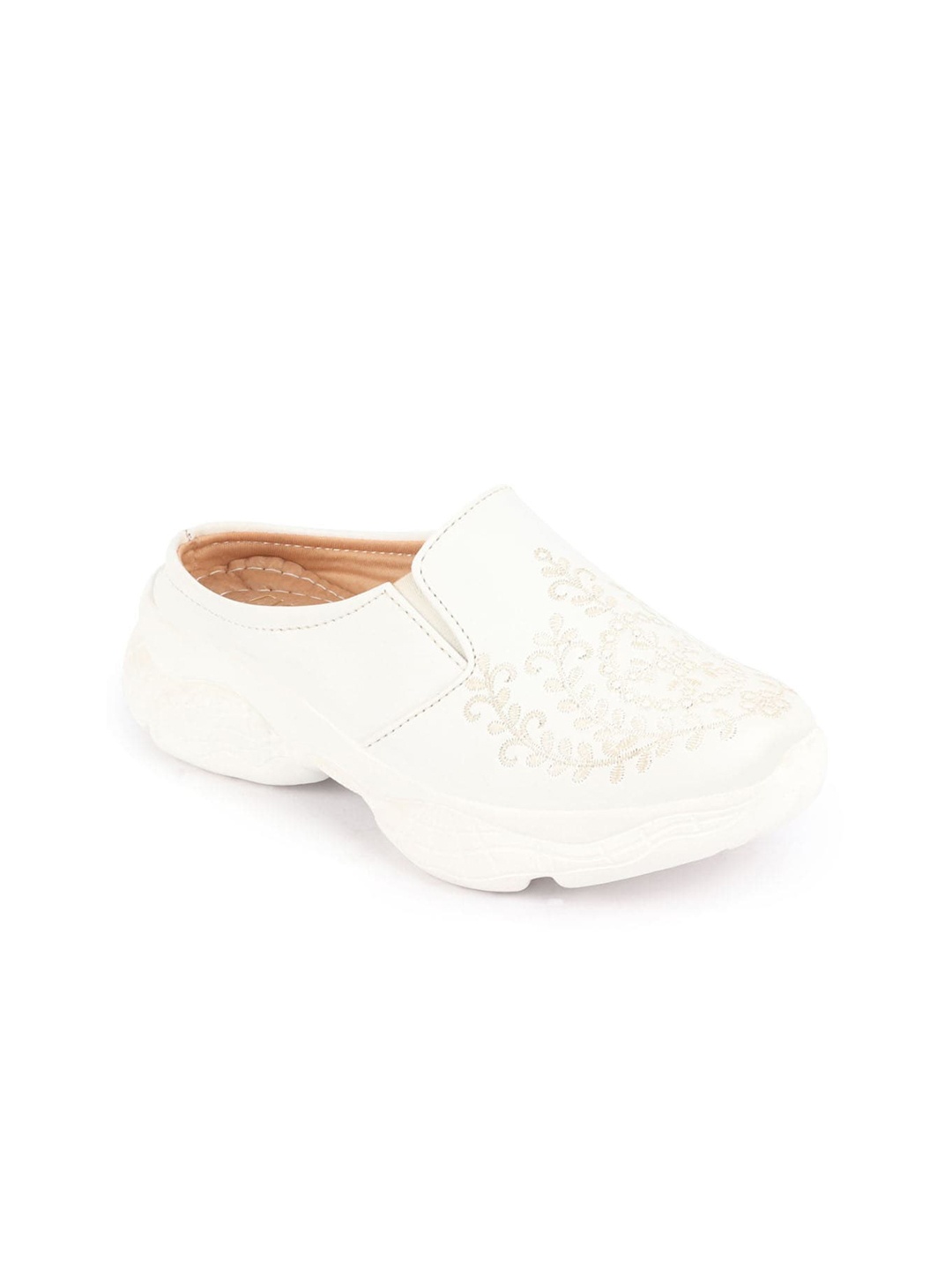 

FAUSTO Women Embroidered Mules Sneakers, White