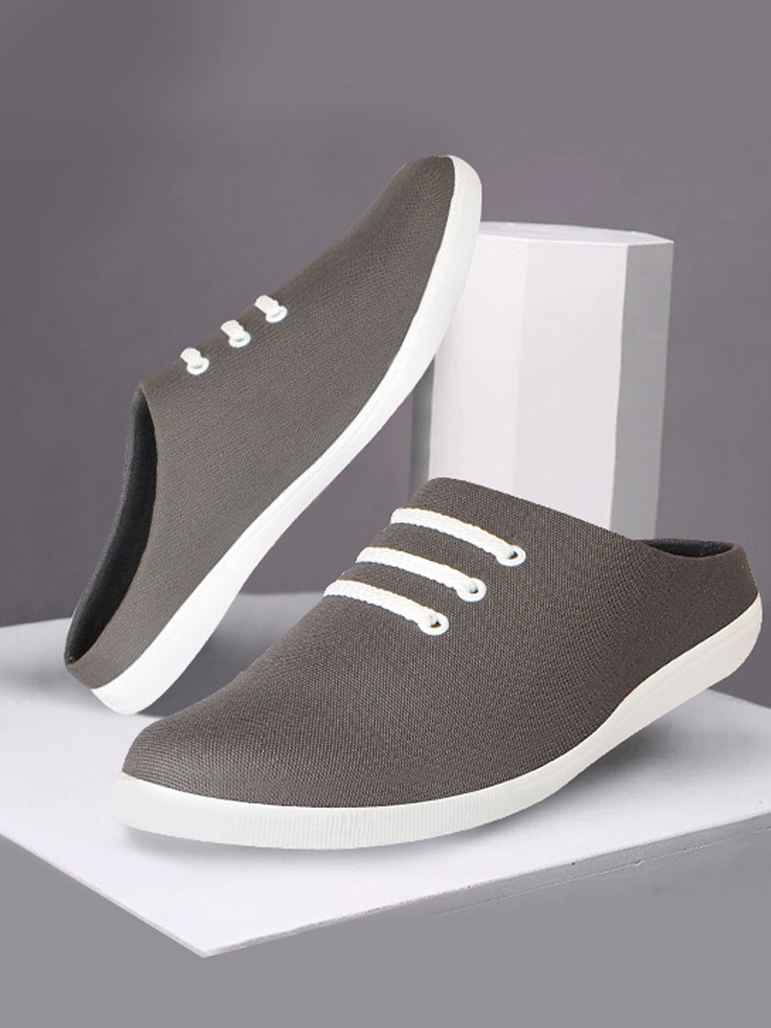 

FAUSTO Men Slip-On Lightweight Mules Sneakers, Grey