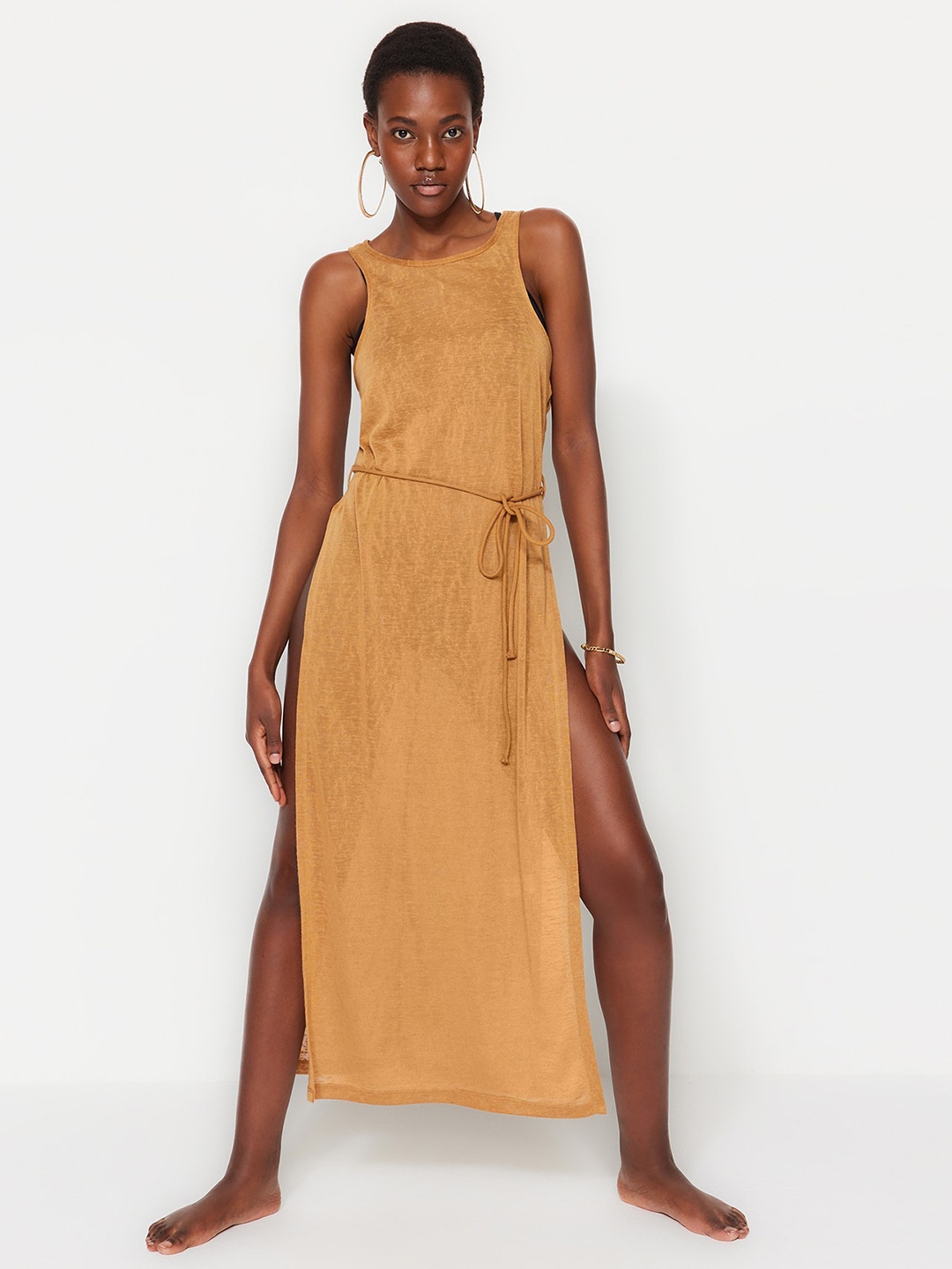 

Trendyol Shoulder Straps Maxi Dress, Brown