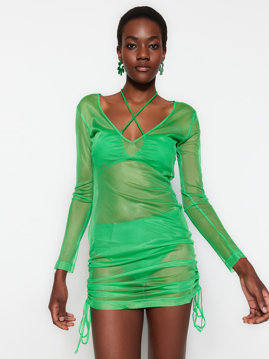 

Trendyol V Neck Long Sleeves Maxi Dress, Green