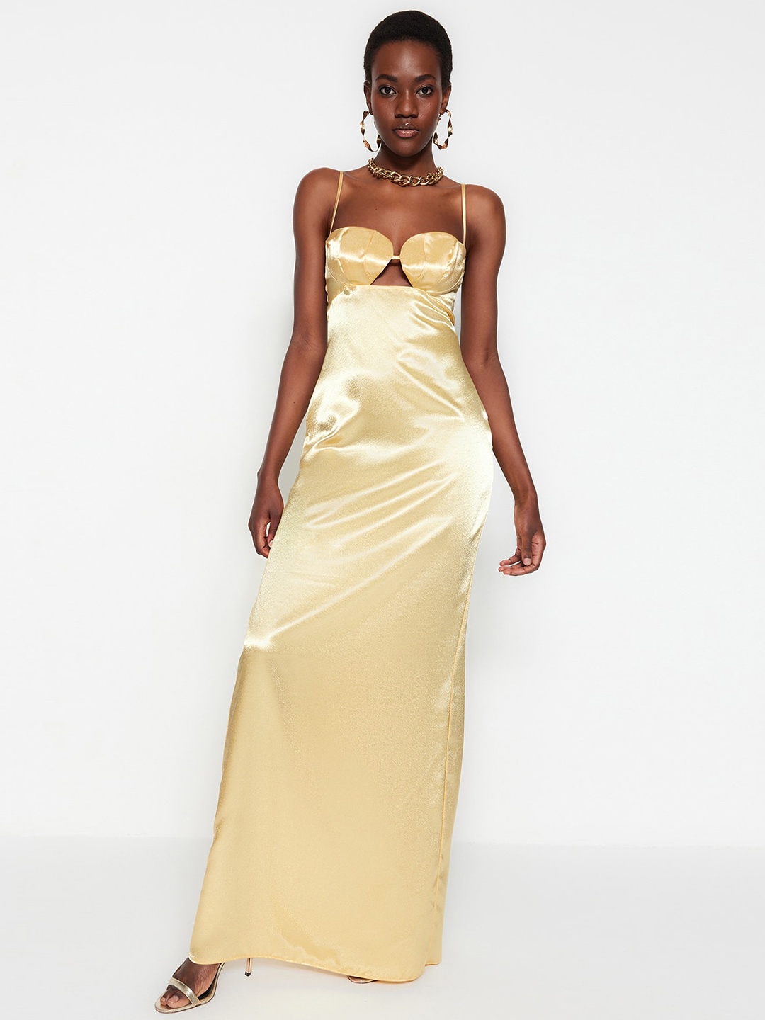 

Trendyol Shoulder Straps Sleeveless Maxi Dress, Cream