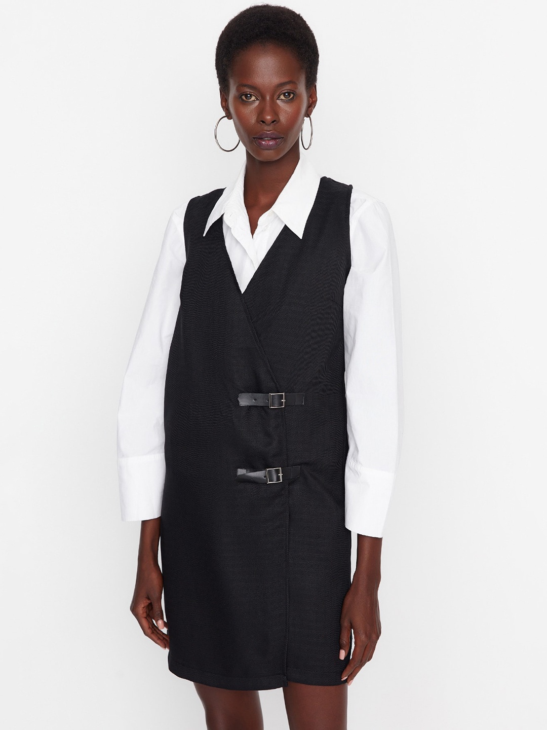 

Trendyol Shirt Collar Shirt Dress, Black