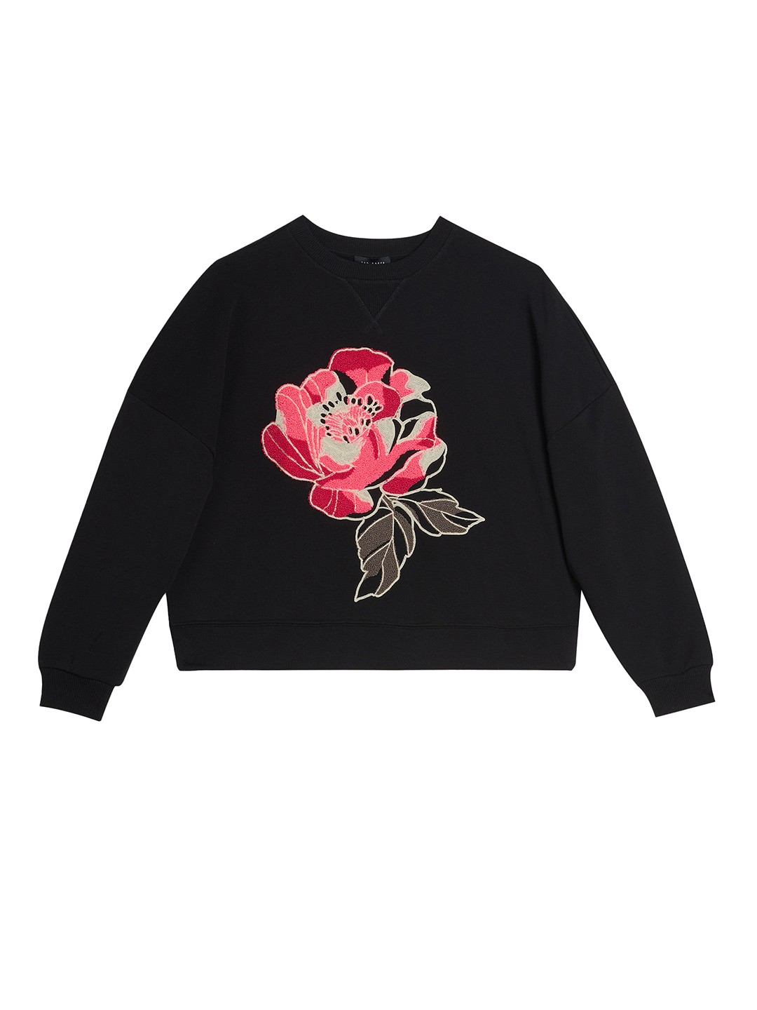 

Ted Baker Floral Embroidered Round Neck Cotton Top, Black