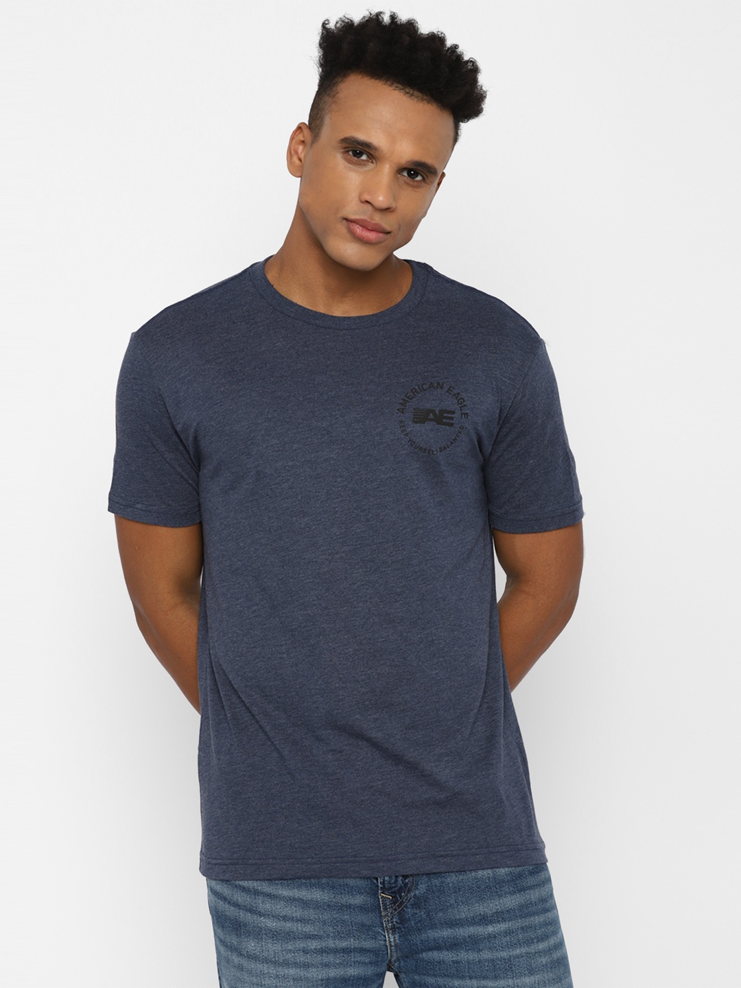 

AMERICAN EAGLE OUTFITTERS Men Applique T-shirt, Blue