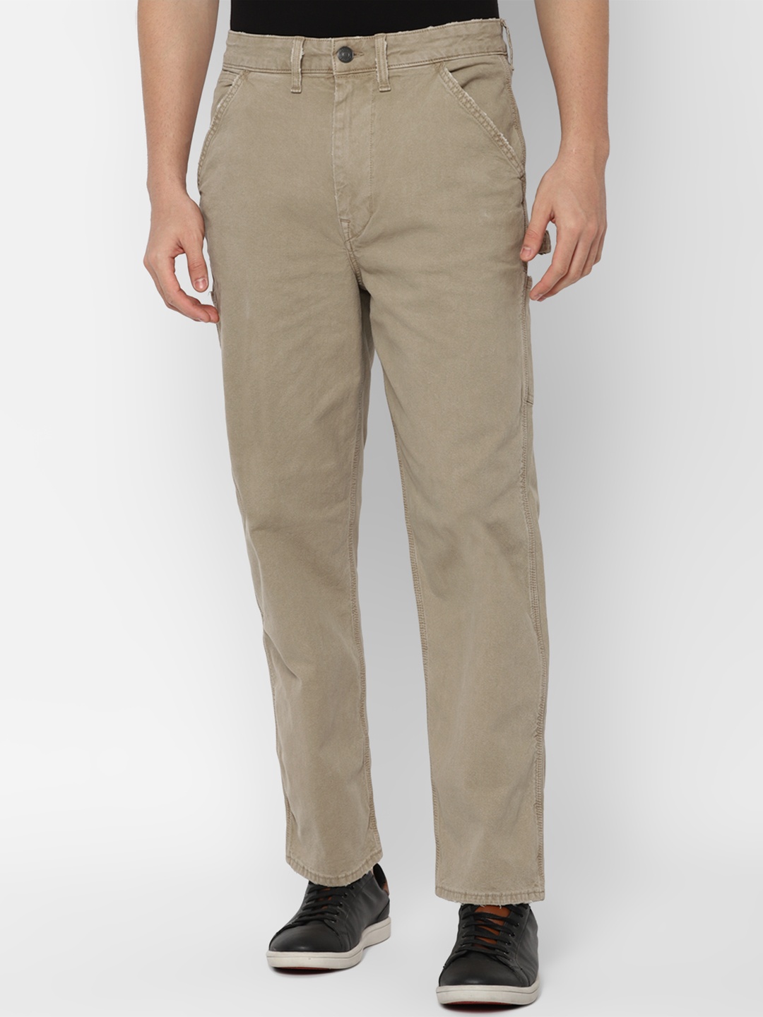 

AMERICAN EAGLE OUTFITTERS Men Cotton Mid-Rise Regular Trouser, Beige