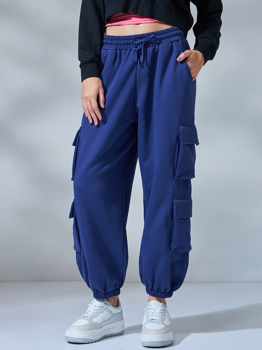 

Bewakoof Heavy Duty Women Super Loose Fit Joggers, Blue