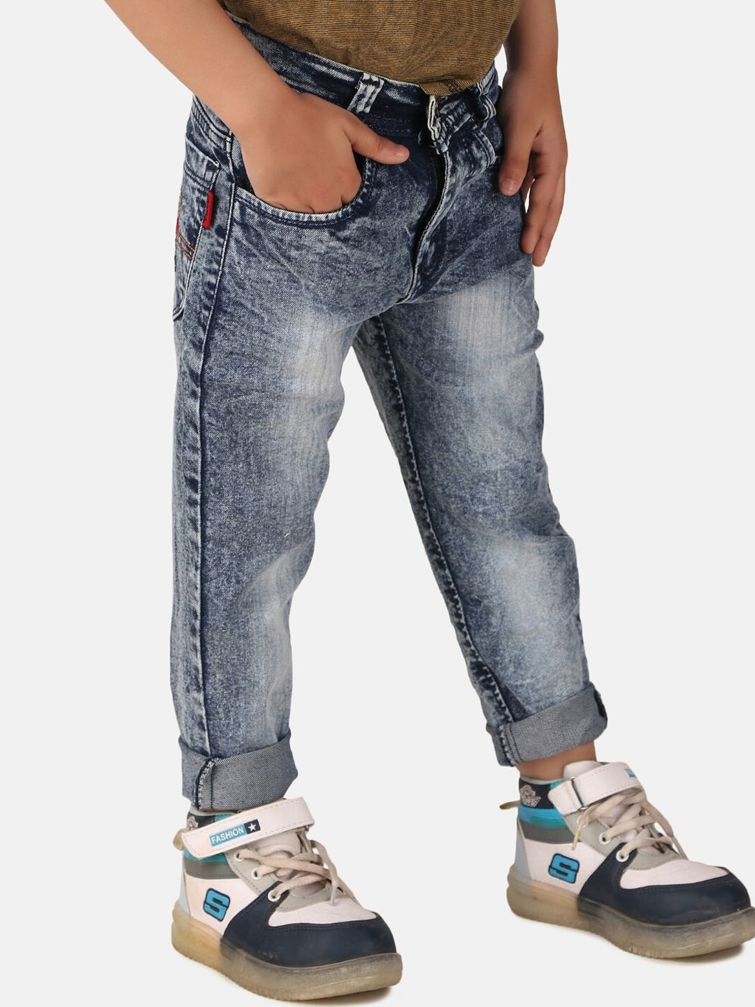 

BAESD Boys Slim Fit Light Fade Clean Look Cotton Jeans, Blue