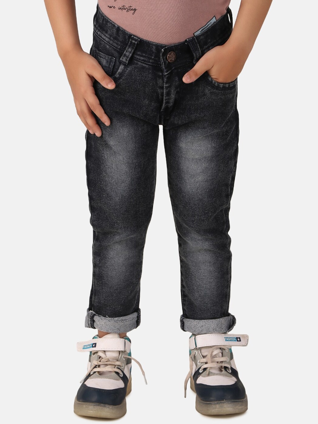 

BAESD Boys Slim Fit Light Fade Clean Look Cotton Jeans, Black