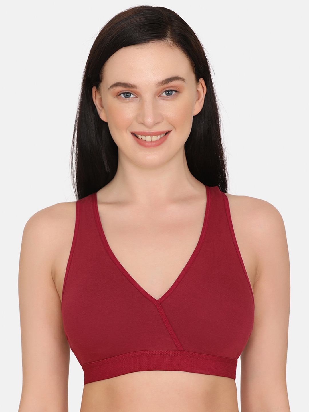 

Nejo Full Coverage Removable Padding Maternity Bra- All Day Comfort, Red