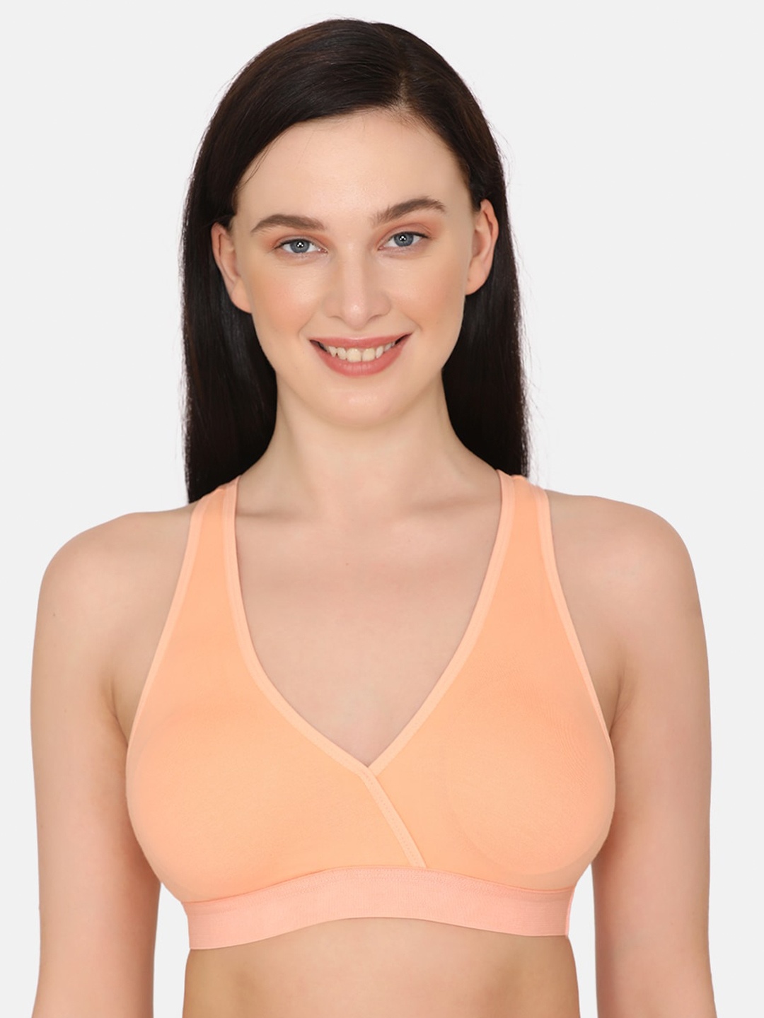 

Nejo Full Coverage Removable Padding Maternity Bra- All Day Comfort, Peach