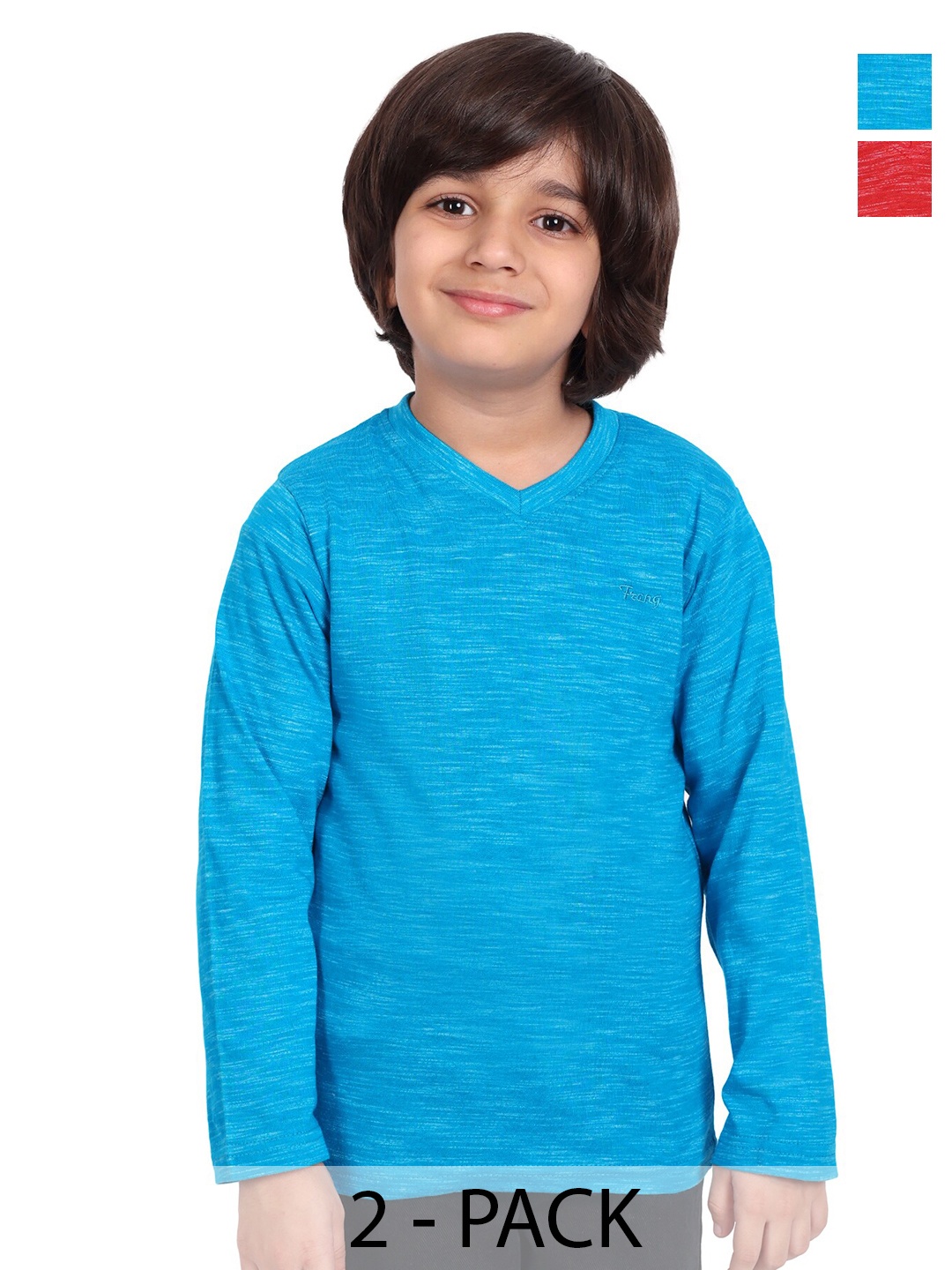 

BAESD Boys Pack Of 2 V-Neck Cotton T-shirts, Blue