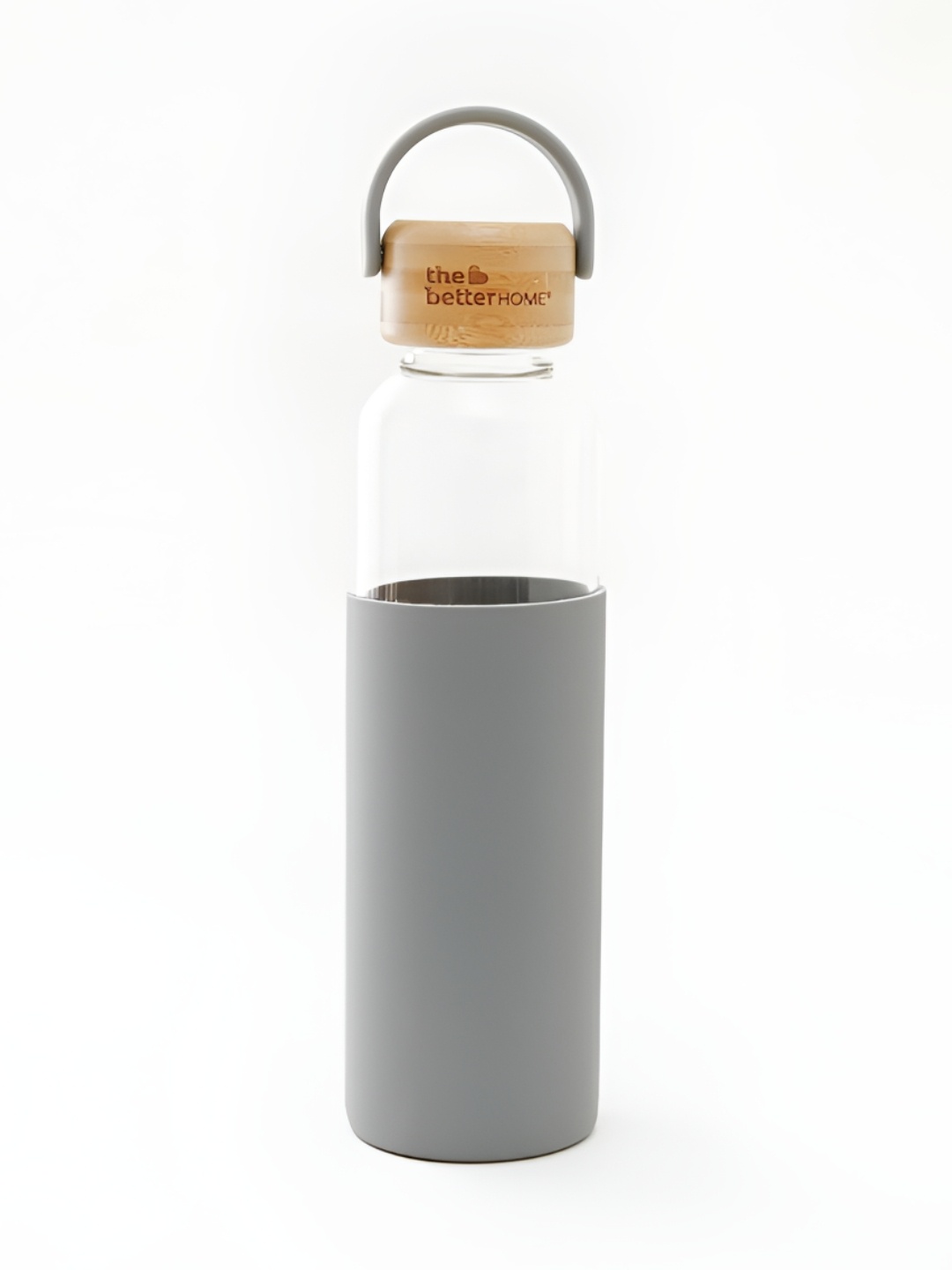 

The Better Home Grey & Transparent Glass Water Bottle With Pouch 500 ml