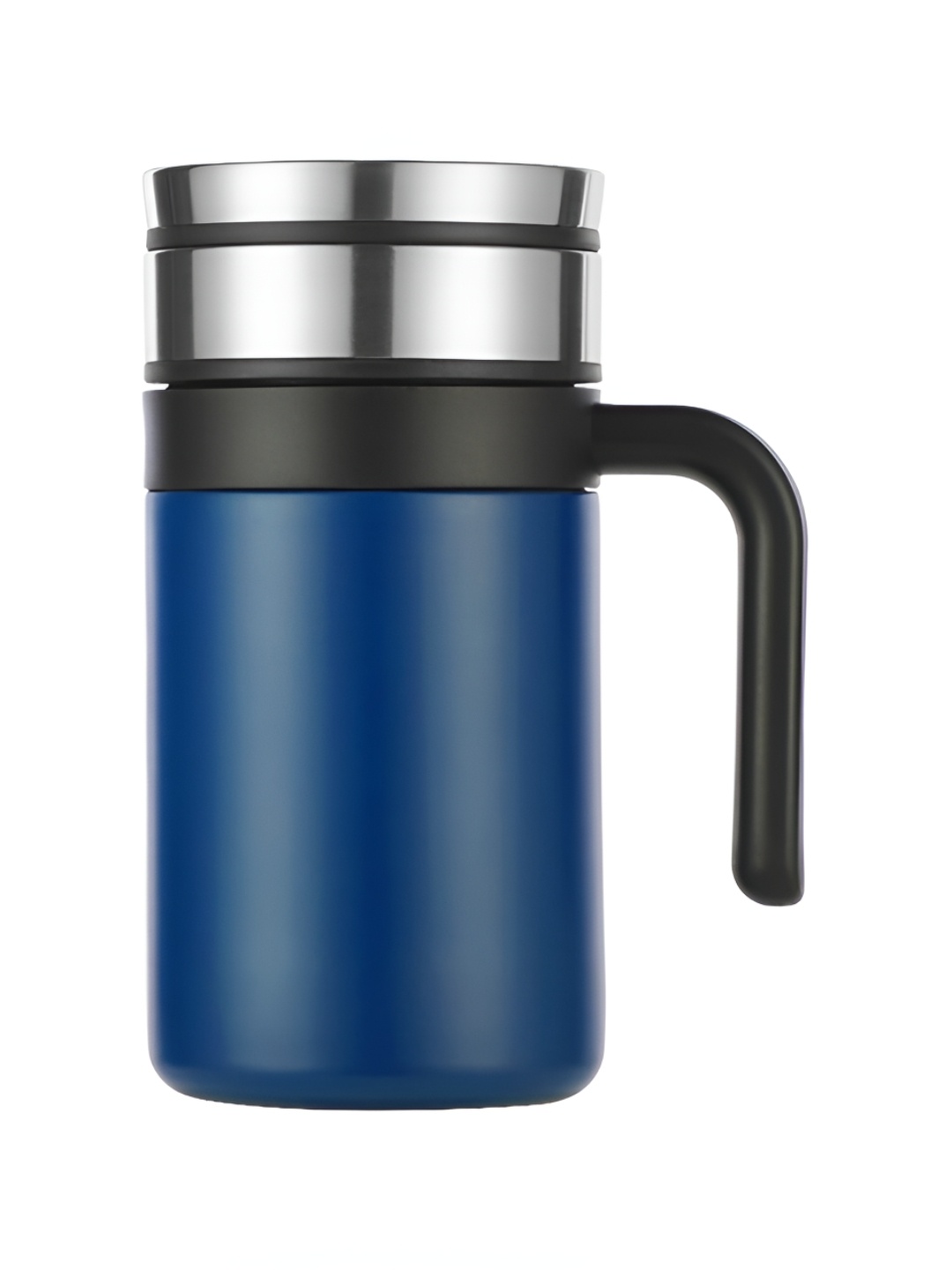 

USHA SHRIRAM Blue Stainless Steel Coffee Mug with Lid 420 ml