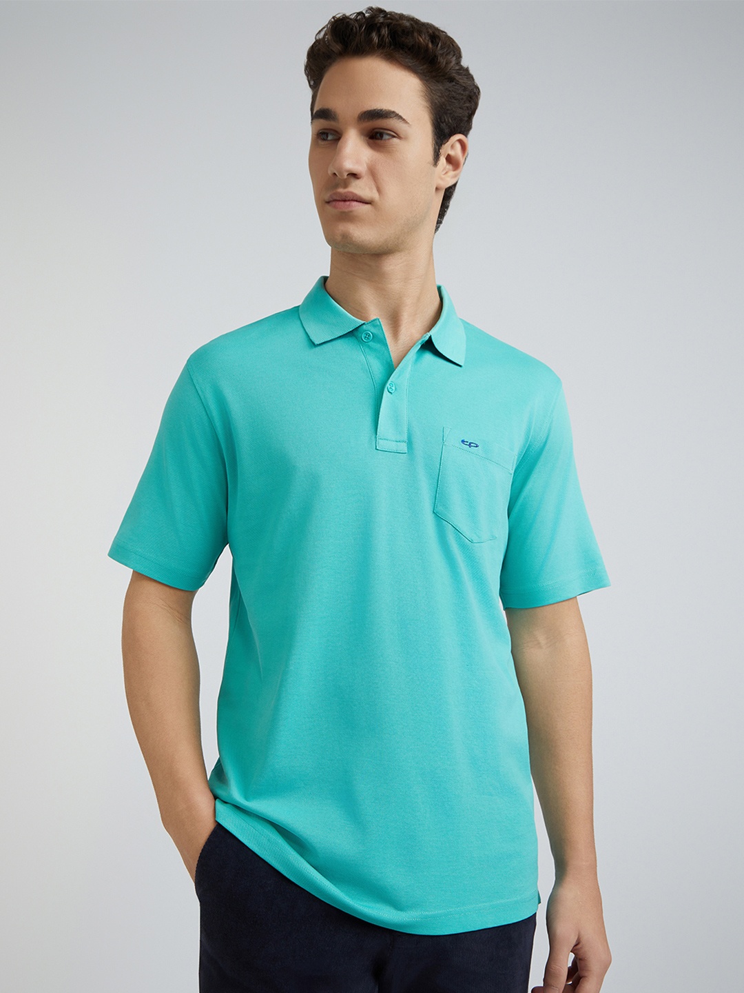 

ColorPlus Polo Collar Relaxed Fit Cotton T-shirt, Green